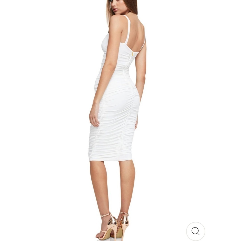 Nookie Fortune Ruched Midi Dress in White .Size XS - Picture 4 of 11